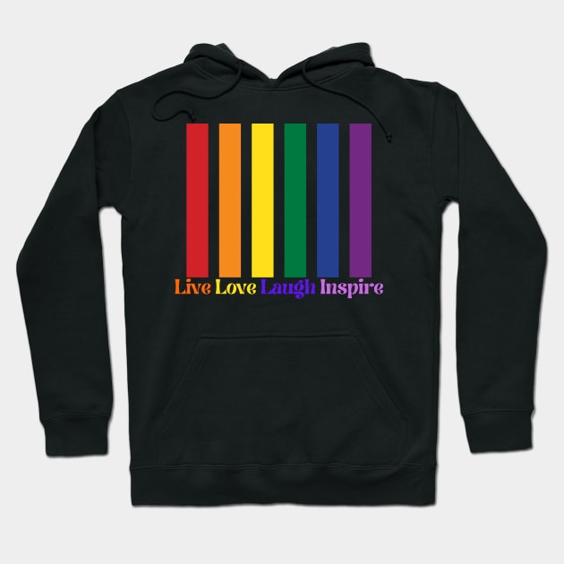 Embrace Life's Essence: Live, Love, Laugh, Inspire - Where Joy Flourishes and Hearts Ignite." Hoodie by MonPrint